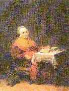 Robert Wilhelm Ekman Reading woman. oil painting artist